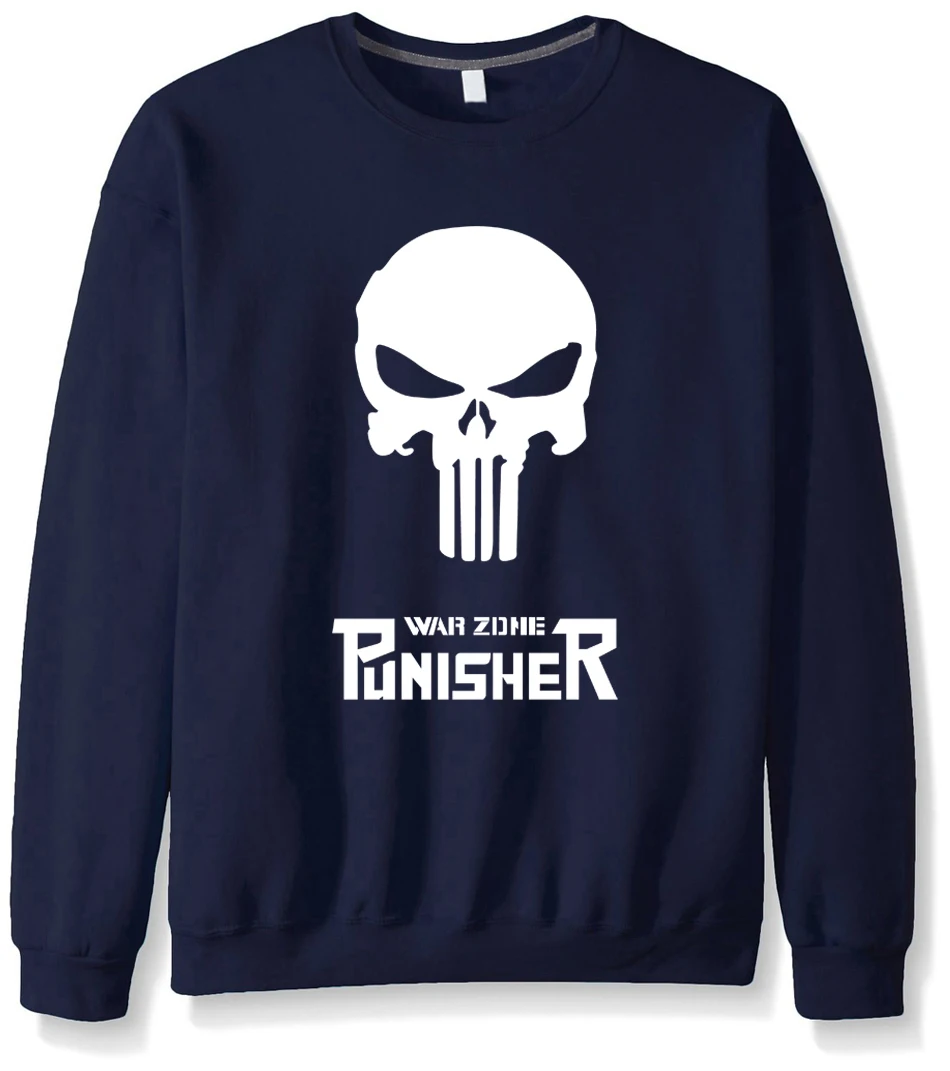 2017 autumn long sleeve fleece fitness sweatshirt men the punisher
