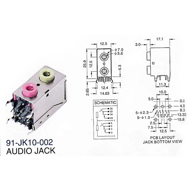 100PCS LOT PJ392 3 5mm Stereo Female Sockect Jack with Screw 3 5 Audio Headphone Connector PJ 392