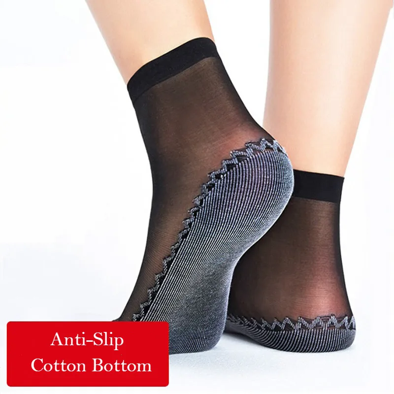 Summer Sexy Ultra-thin Woman Socks Elastic Wear-Resistant Silk Women Socks Cool Transparent Crystal Short Female Socks for Woman