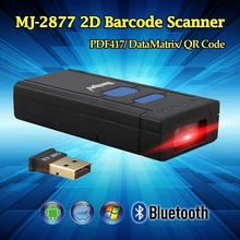 MJ-2877 мини Портативный Bluetooth Беспроводной 2D сканер штрих-кода qr сканирования PDF417 Datamatrix 2D штрих-кодов android карманный сканер QR