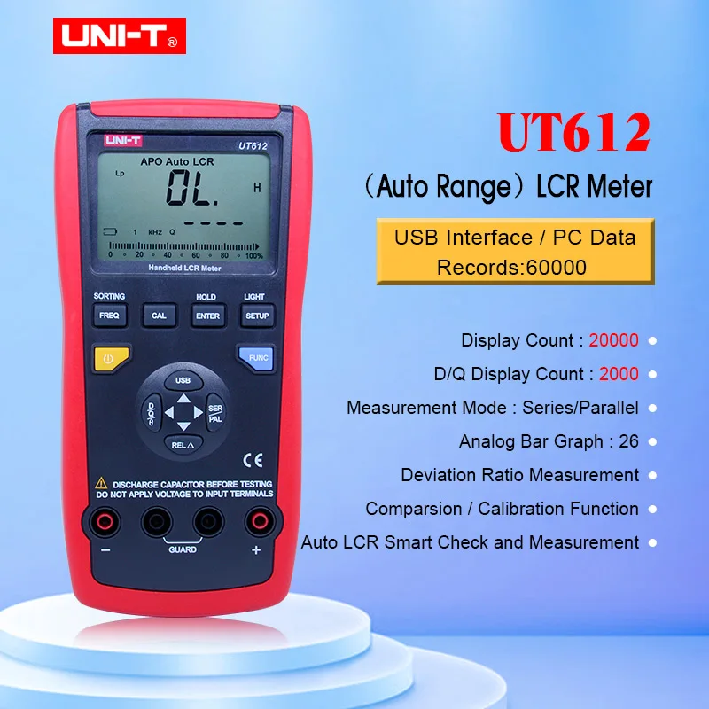 Измеритель емкости UNIT UT611 UT612 измеритель сопротивления с ЖК дисплеем и подсветкой