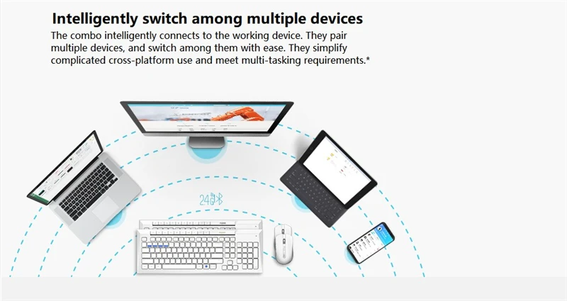 Rapoo 8200M многомодовая Бесшумная Беспроводная клавиатура мышь комбо Bluetooth 3,0/4,0 RF 2,4G переключение между 3 устройствами