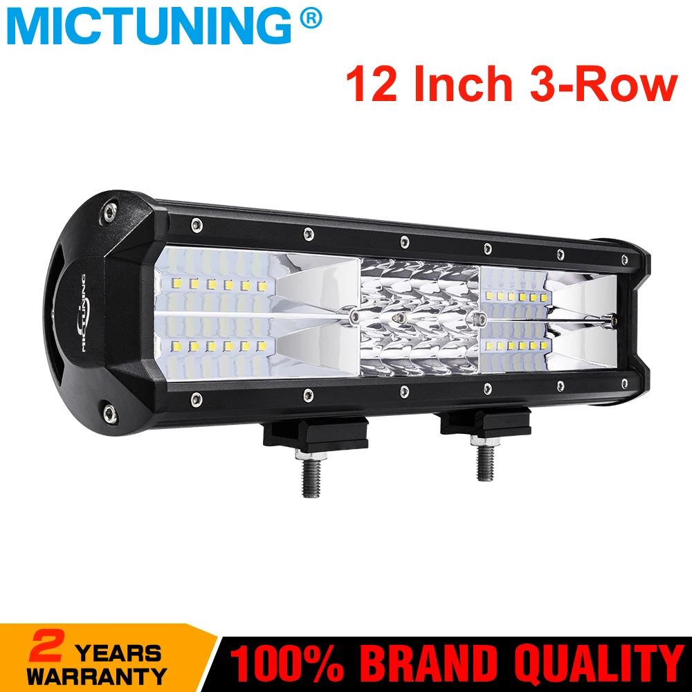 

12 Inch Tri-row Offroad LED Light Bar Combo Beam Spotlight LED Work Fog Light For Truck Tractor UAZ ATV SUV 4x4 Auto Headlight