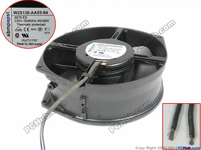 ebmpapst W2S130-AA03-64 Server Round Cooling Fan AC 230V 45W 172x150x55mm 2-wire w2s130 aa03 01 double ball bearing cooling blower turbo fan ac 230v 33w 172 150 55mm 2 wires 2700rpm cabinet cooling fan