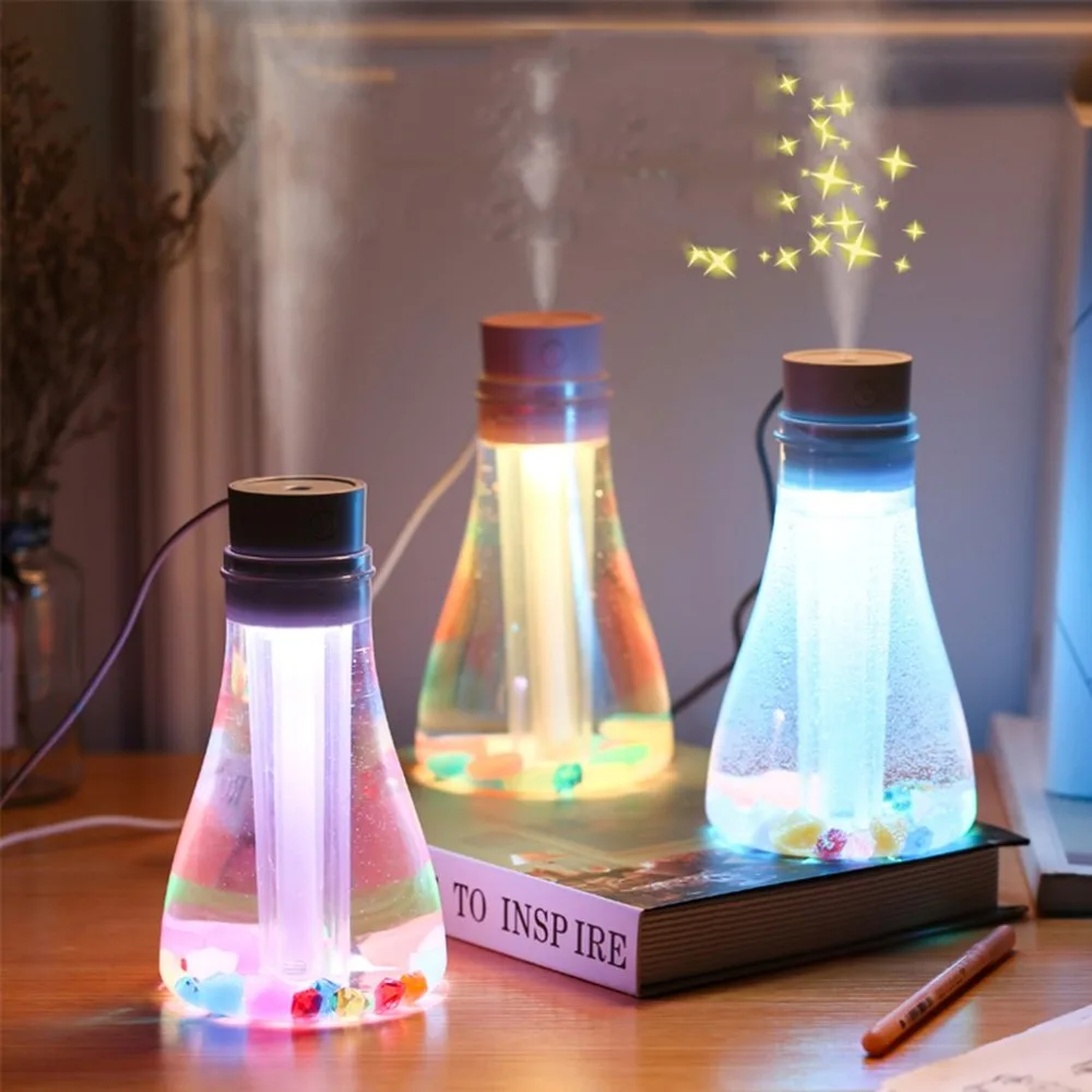 

Creative Wishing Bottle Humidifier 500ML Large Capacity Essential Oil Diffuser 7 color Night Light whisper-Quiet Mist Maker