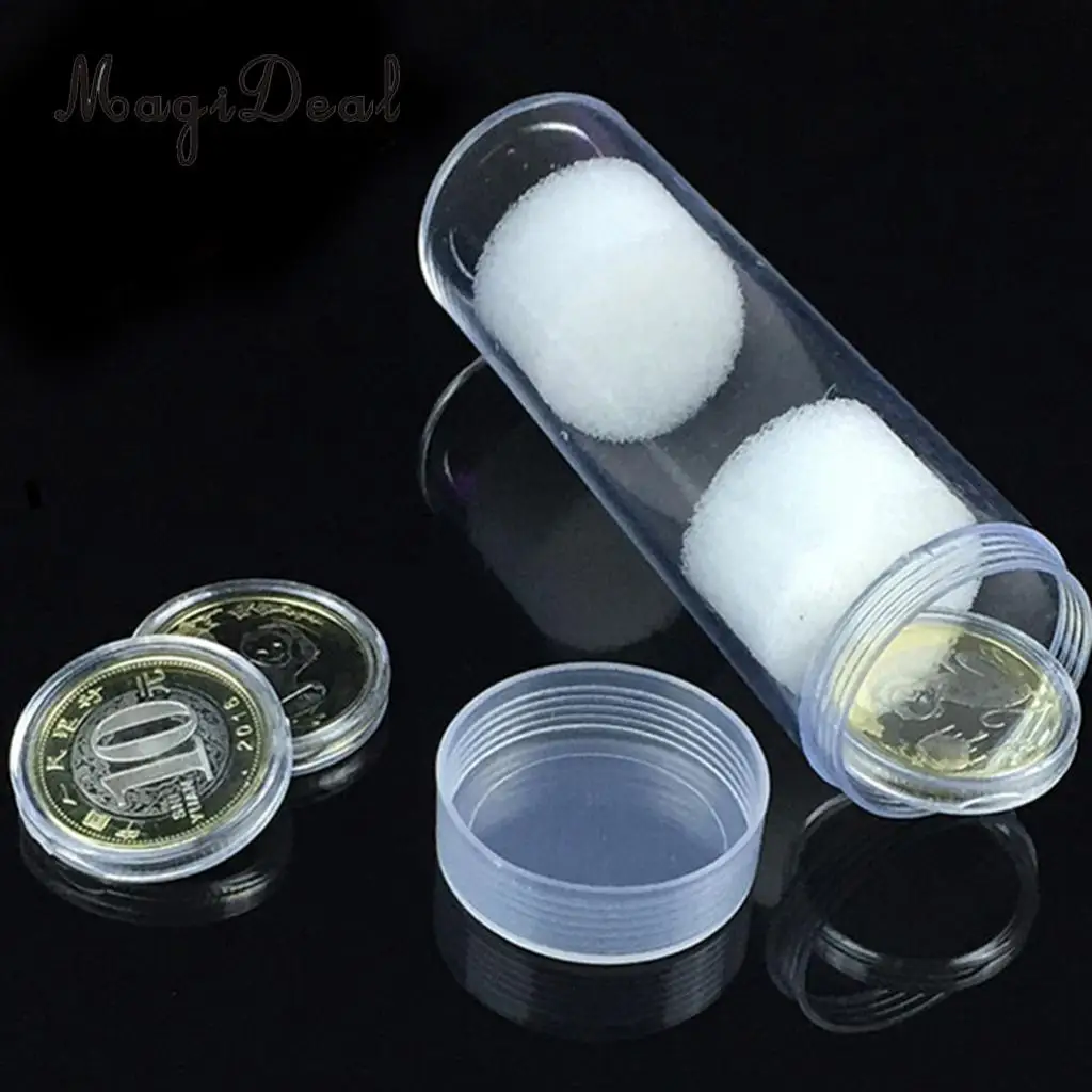 20Pcs Protective Tube Holder Clear Round Cases Coin Storage Box 20.5/25mm