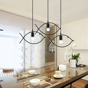 

Nordic Pendant Lights For Home Lighting Modern Hanging Lamp Iron Lampshade LED Bulb Bedroom Coffee Kitchen Light 90-260V E27