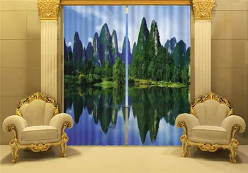 

Customized landscape Luxury 3D Blackout Window Curtain Drapes For Living room Bed room Hotel Wall Tapestry Cortinas