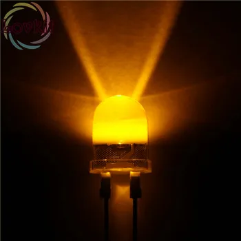 

10pcs 10mm 0.5W Yellow High Power LED Light 200Kmcd Round top Ultra Bright 10MM Emitting Diodes Led Lamp HOT SALE Retail