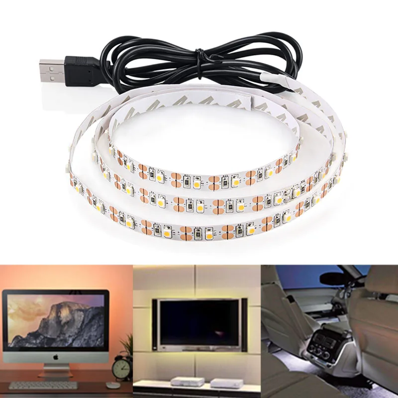 USB СВЕТОДИОДНЫЙ светильник DC5V SMD3528 RGB Светодиодная лента гибкий светодиодный светильник s 3 клавиши мини пульт дистанционного управления 50 см 1 м 2 м 3 м 4 м 5 м ТВ фоновый светильник ing