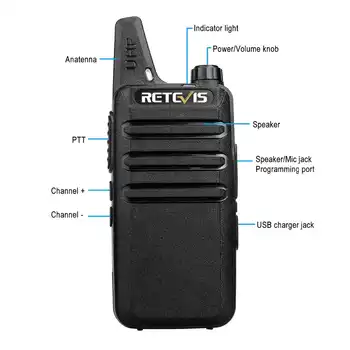 20pcs Mini Walkie Talkie Retevis RT622 RT22 Extreme Ultra-thin UHF VOX PMR446 FRS Ham Radio Hf Transceiver Two Way Radio Station