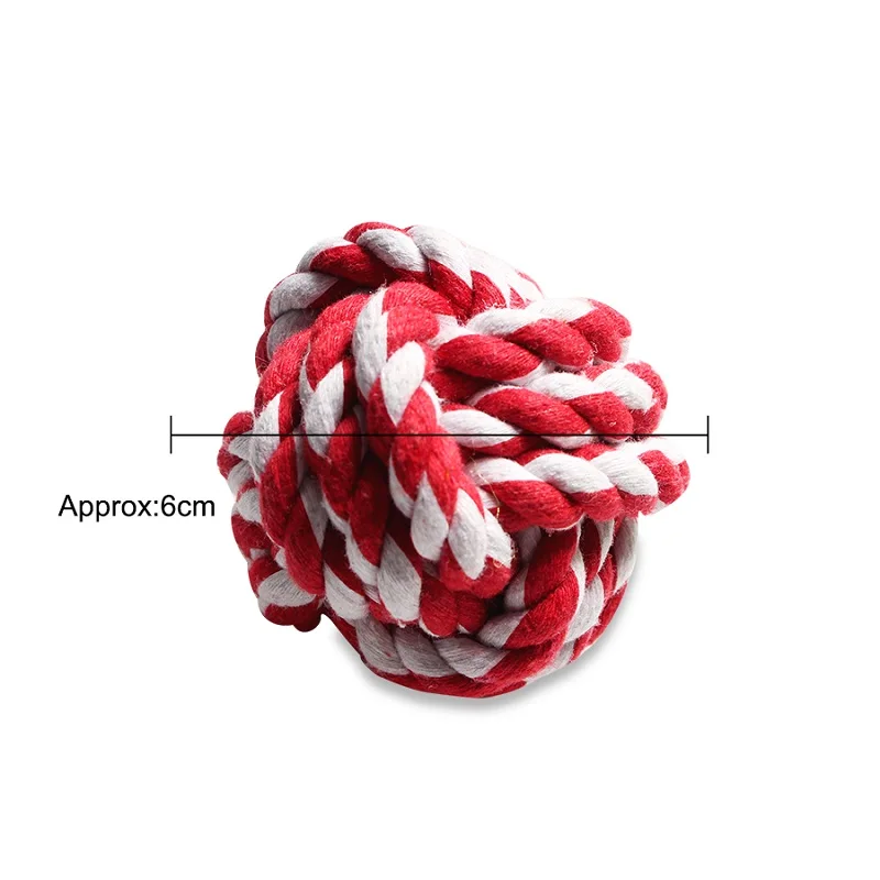 Rubber Squeaky Dog Toys Cotton Rope Ball Interactive Dog Toy Drawstring Tennis Ball Pet Chew Knot Puppy Multicolor Bell Ball - Цвет: 12