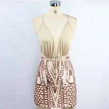 Sequin Sexy Backless Mini Vestidos Sleeveless Off Shoulder Female Strap Dress Slim Solid V-neck nightclub bandage dress