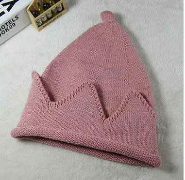 Новое поступление, детская шапка для детей 6 месяцев-5 лет, вязаные шапки на осень и зиму, унисекс, детская шапка для малышей, теплая однотонная Повседневная шапка, 1884 - Цвет: Розовый