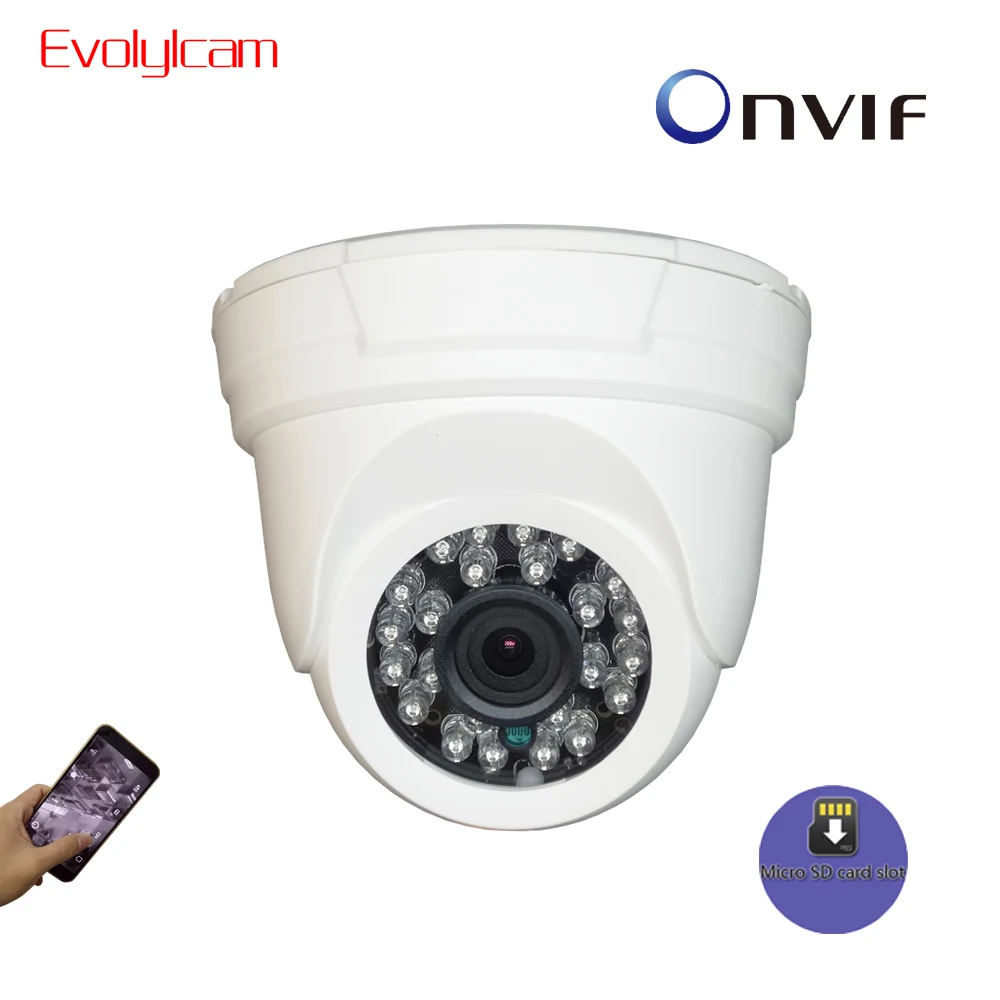

Evolylcam Micro SD/TF Card Slot 720P 1MP/ 960P 1.3MP/ 1080P 2MP HD IP Camera Security Onvif P2P CCTV Camera Network Surveillance