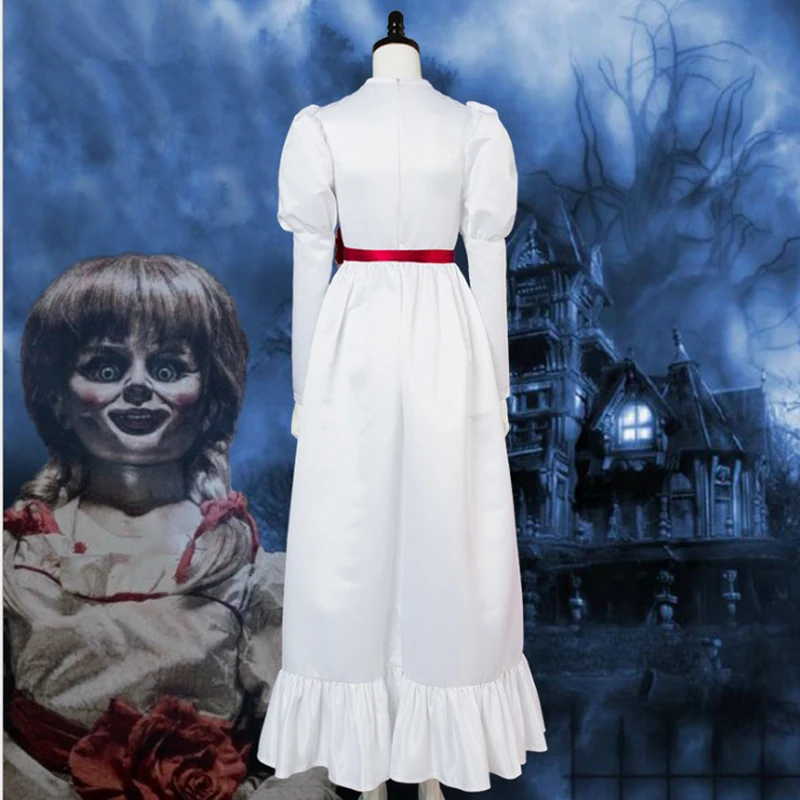 Костюм для косплея фильма Annabelle Женский костюм девочек страшное длинное белое