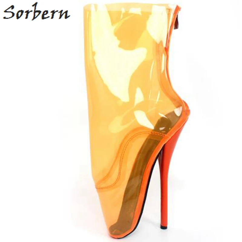 Fétiche 18 Violet Bottes Jambe Dame Personnalisé Taille Femmes Dames rose Pour Talons Cm Sexy Sorbern Ballet Clair Pvc Chaussures pourpre Talon Rouge Clair Hauts 8d0WUq