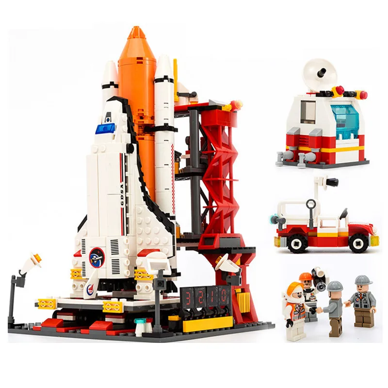 

City Spaceport Space The Shuttle Launch Center 679Pcs Building Blocks Brinquedos Model set Figures Toys For Children Legoings