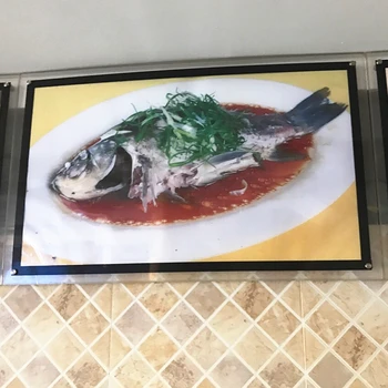 

A2 Black Color Wall Mounted Acrylic Frame LED Illuminated Menu Panels Advertising Light Box Signs for Restaurant
