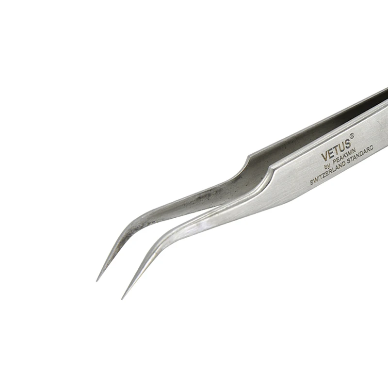 2Pcs/lot Precision Vetus Tweezers Electronic Industrial Stainless Steel Tweezer Pinzas Forceps Curved Straight Tip Hand Tools