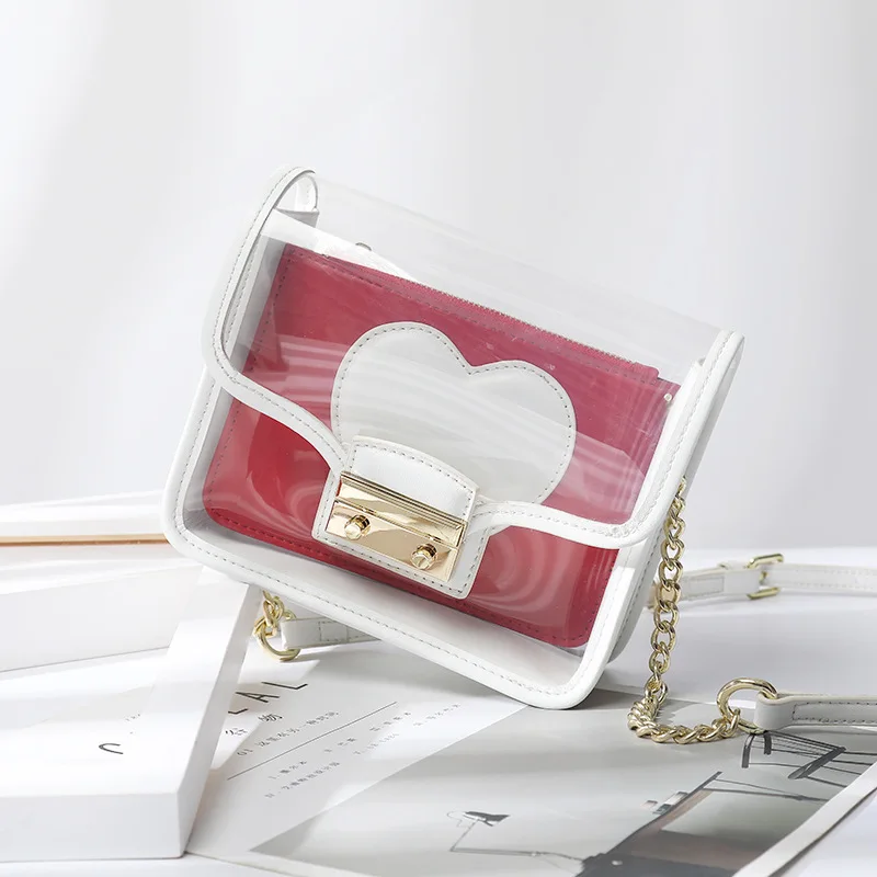 

Clear Transparent PVC Small Jelly Beach Bags 2019 Design Luxury Brand Women Shoulder Messenger Bags Candy Color Women Handbags