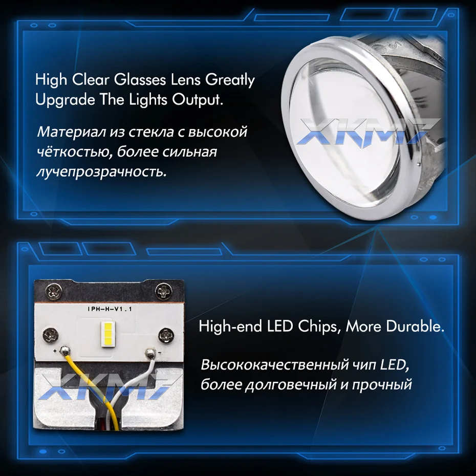 Bi LED Lens Mini H4 9003 для фар Canbus безотказный объектив 1 5 автомобильные лампы аксессуары