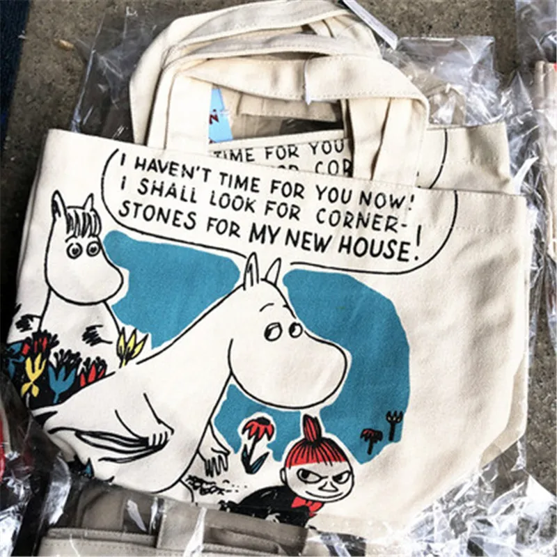 Moomin японская сумка на молнии Bolsa Organizadora Finland хлопковая Холщовая Сумка через плечо дорожная сумка для хранения Estetoscopio Littmann