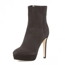 Fashion OL Boot Platform Short Boots Ankle High Suede Womens botines mujer 2016 Large Size US15 Fashion Short Women Boots New