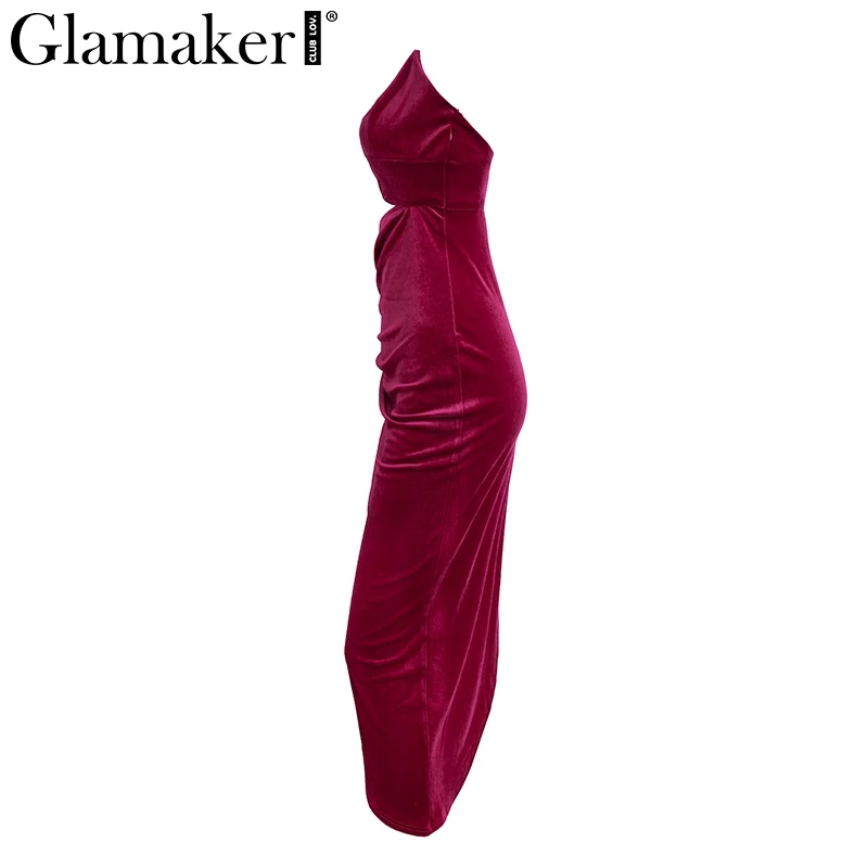 Glamaker, топ-труба, cami, бархатное женское платье, раздельное, из двух частей, облегающее, длинное, осеннее платье, элегантное, сексуальное, Клубные, вечерние, миди платье, vistidos