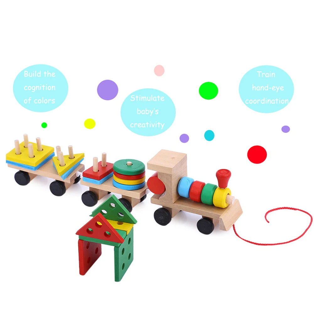 Amazing Stacking Wooden Train Toy Educational Wooden Toys 