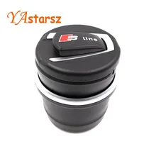 2017 latest durable portable car Audi ashtray car interior household frame black car travel cigarette ashtray LED light ashtray