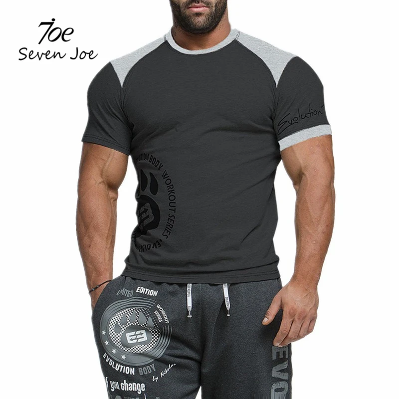 Seven Joe Mens Summer Fitness Bodybuilding Cotton Tshirt Gyms Workout