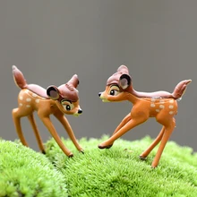 2pcs/lot Artificial mini sika deer fairy garden miniatures gnomes moss terrariums crafts figurines home decoration