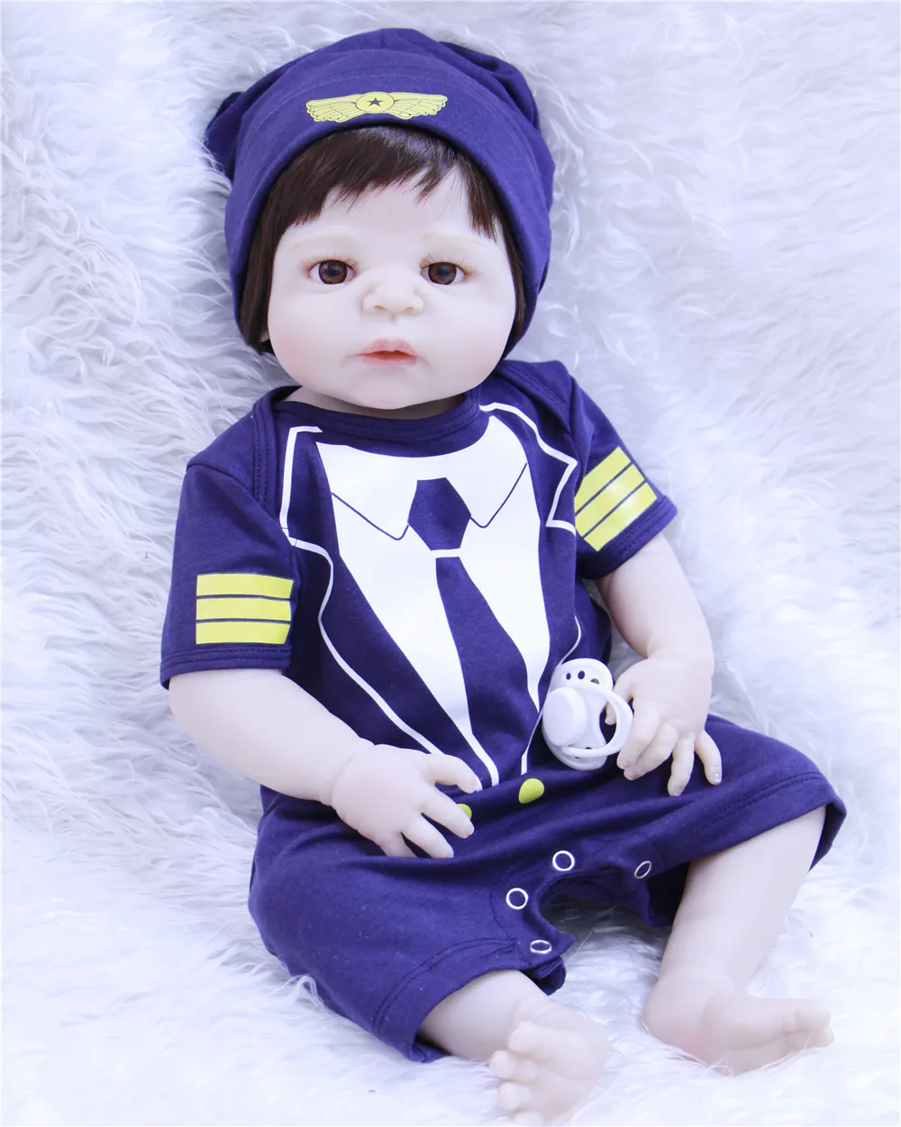 

DollMai reborn babies dolls 22" boy body whole silicone dolls reborn-baby for children gift bebes reborn girl boneca