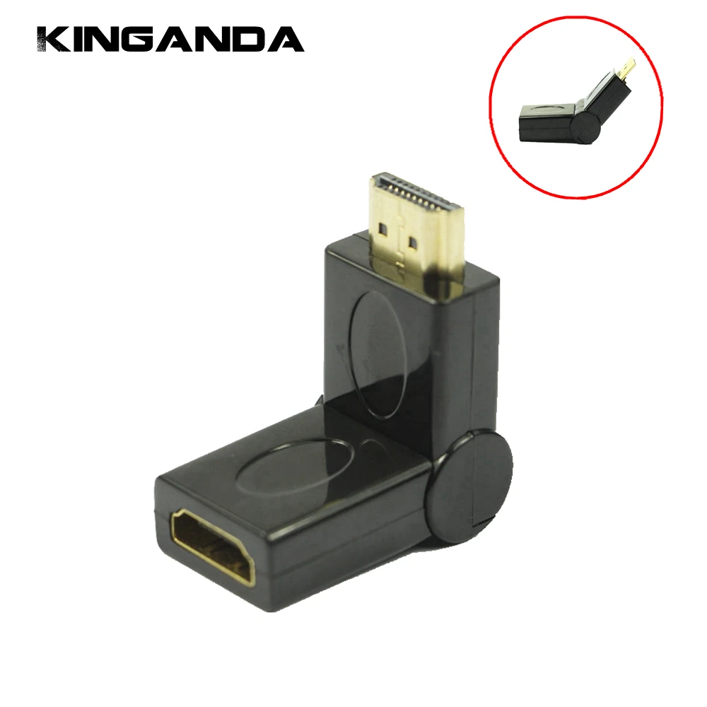 

180 / 90 Degrees Angle Rotating HDMI Male to HDMI Female Cable Adapter M/F Connector 1080P HDTV Extender Converte HDMI Adaptor