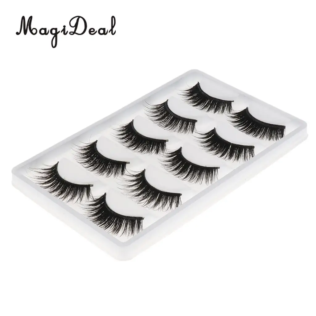 MagiDeal High Quality 5 Pairs Black Fake Fiber Eyelashes for 12 Inch Dolls DIY Making Repair Accessories Kids Play Funny Toy