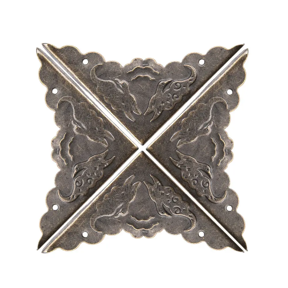

4Pcs/lot Decorative Luggage Case Box Corners Brackets Corner For Furniture Decor Triangle Carved