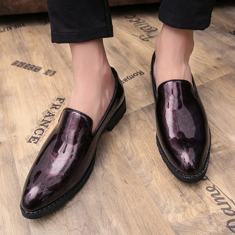 men's cool italian glossy patent leather oxford shoe luxury brand 2017 male unique fashion pointed toe slip on footwear for men (41)