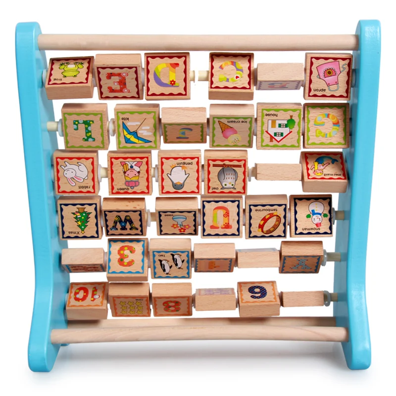 ELC детское дерево лоскут рамка буквы digitals Обучающие стойки деревянные головоломки игрушки
