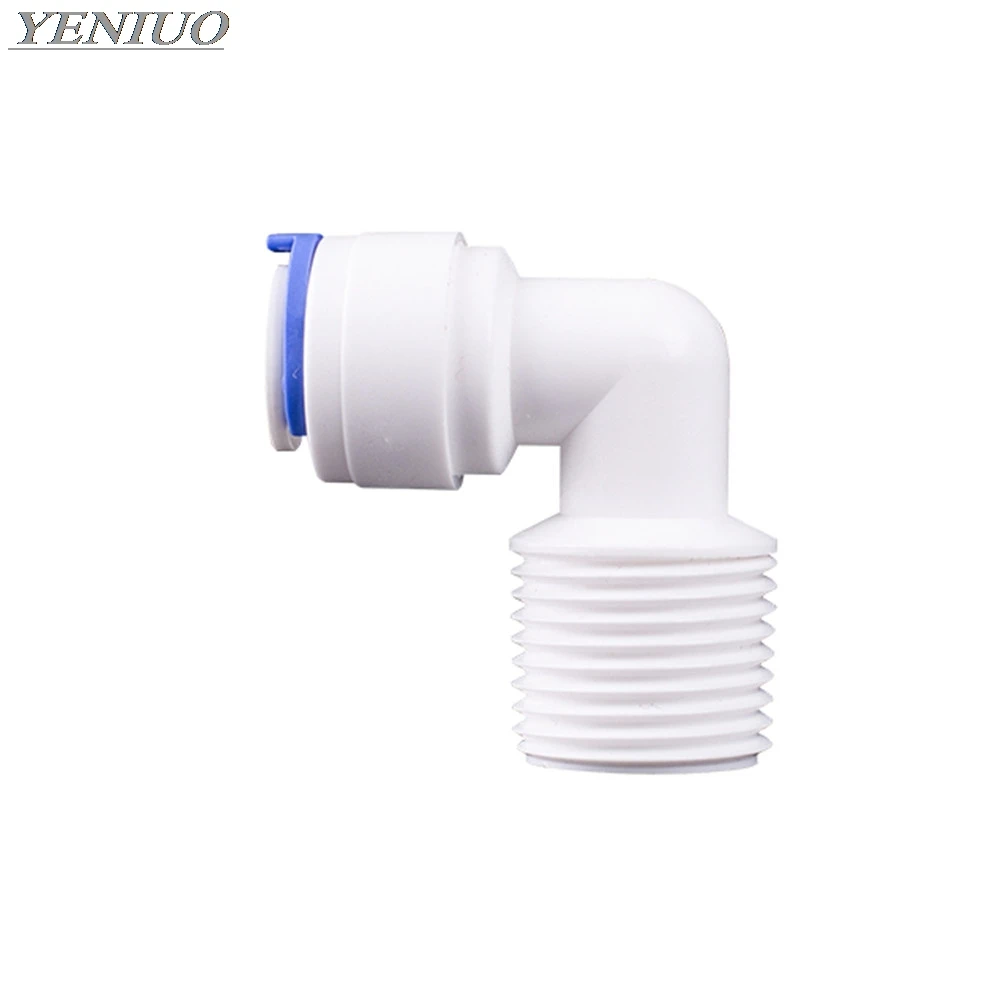 

RO Water Elbow Quick Coupling Fitting 6.35mm 9.53mm OD Hose 1/4" 3/8" 1/2" Male Reverse Osmosis System Plastic Pipe Connector