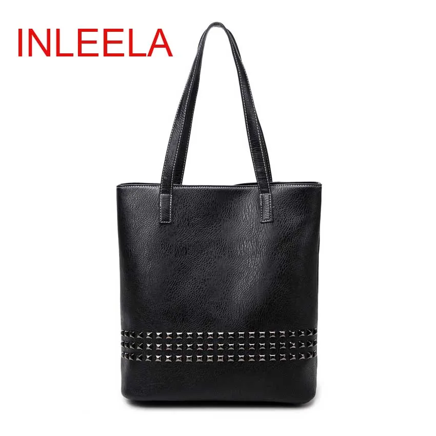 INLEELA 2016 New Arrival Autumn Bag Large Size Women Shoulder Bag Daily Vintage Women Messenger Bag Causal Rivet Bag