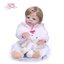 NPK 56 см Полный Силиконовые Винил Reborn Baby Игрушки, Куклы как живые Soft Touch новорожденных куклы дети подарок на день рождения обувь для девочек Brinquedos