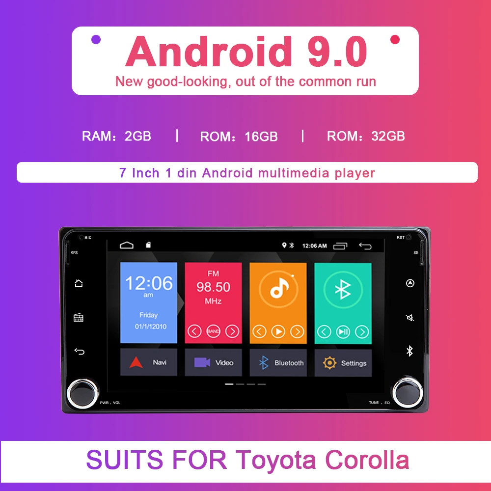 2din gps Android 9,0 Автомобильный мультимедийный плеер для Toyota Land Cruiser 100 200 Prado 120 150 Раш Corolla Hiace Yaris HiluxCar радио