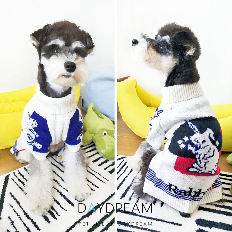 

Rabbit Pattern Pet Dog Winter Clothes for Small Dogs Pets Clothing French Bulldog Warm Sweater Pug Costume Chihuahua Coat Outfit
