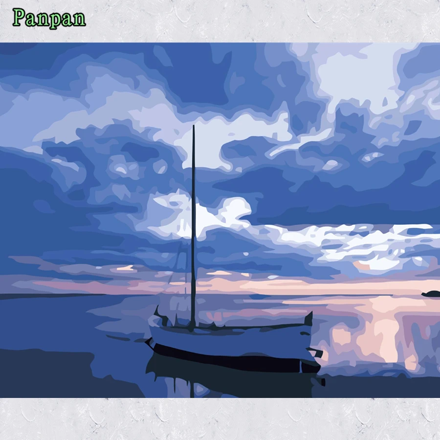 

Paint by numbers canvas paintings Abstract drawing Seascape Digital oil painting Seaside sunset wall pictures Poster