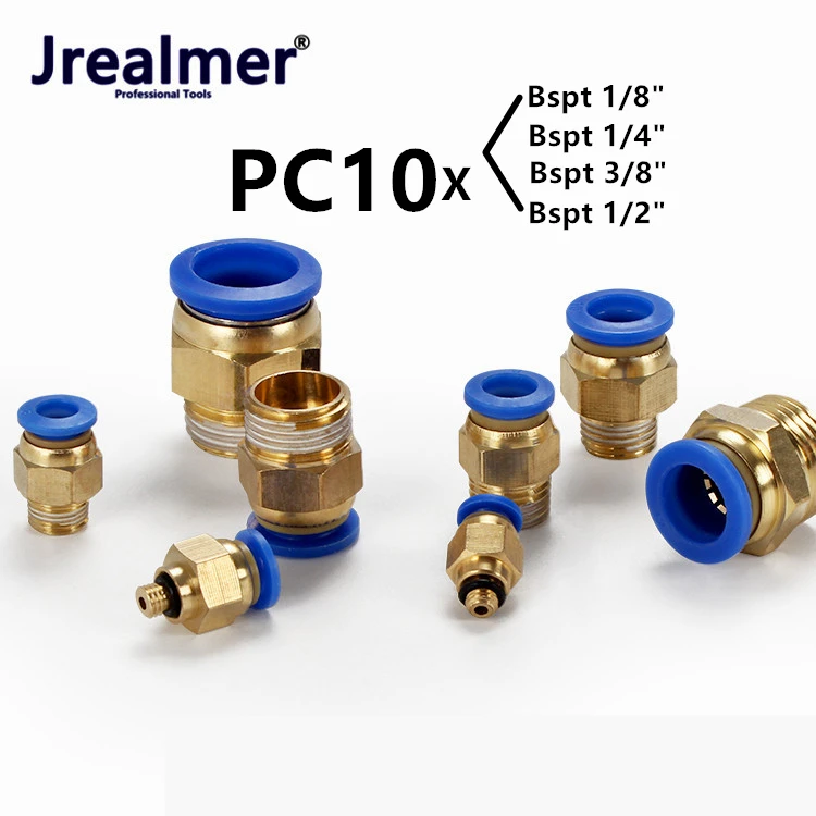 Jrealmer Bspt 1/8 'ɱ/4'' 3/8 &quot1/2&quot 10 мм Внутренний прямые вставной пневматический