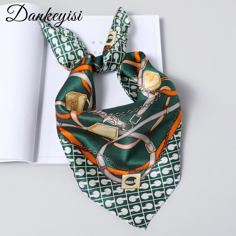 Маленький шарф DANKEYISI из чистого шелка элегантный женский маленький квадратный