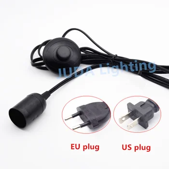 

E27 E26 socket lamp holder with Foot switch power cord 1.8m cable and EU US plug 2-pin plug for floor lamp lighting accessories