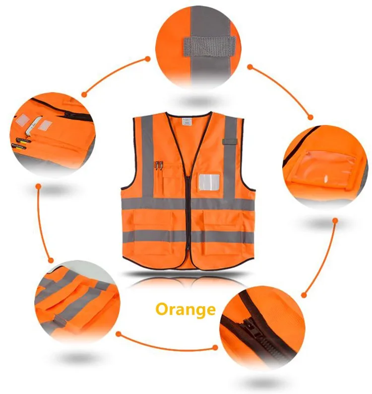 Logotipo da Empresa de Impressão Spardwear Personalizada Segurança Colete Reflexivo Azul Trabalho Uniforme Tráfego Frete Grátis 6 High Quality Segurança e Proteção