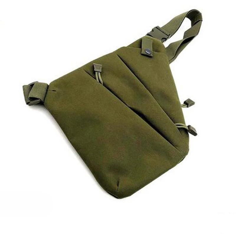 Левая и правая сумка на плечо, уличная Противоугонная нагрудная сумка, тактическая сумка для хранения пистолета, охотничий пистолет, скрытая кобура, сумка - Цвет: Green Bag in Right
